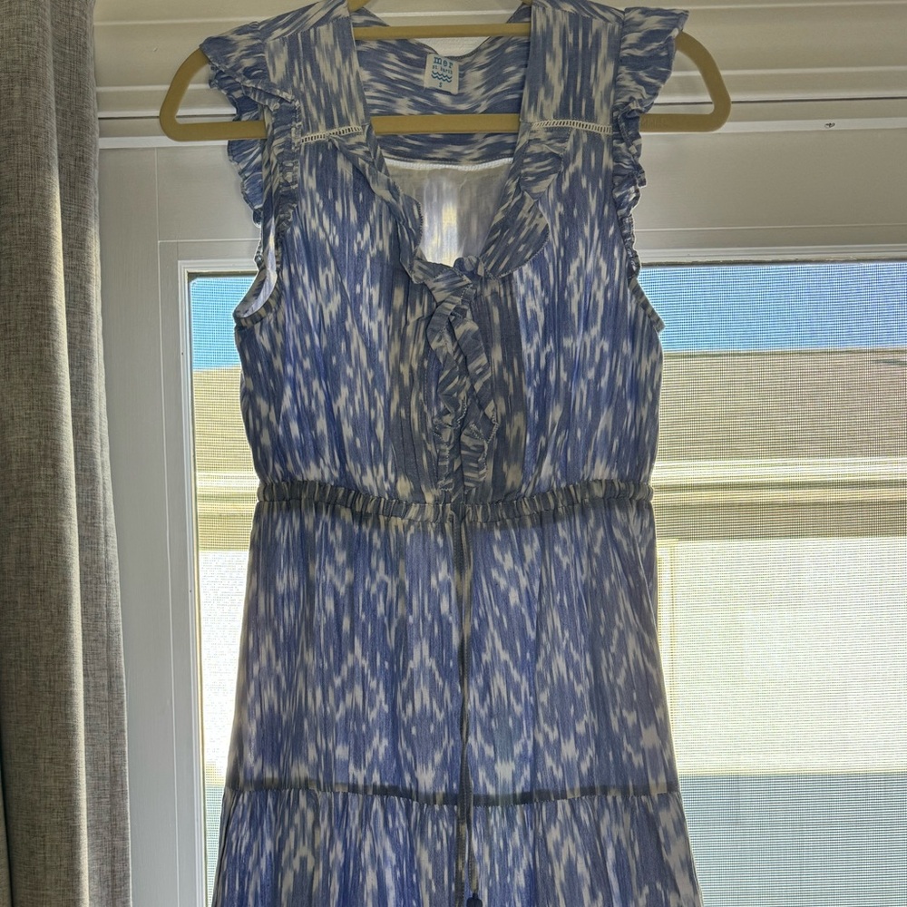 Blue Patterned Maxi Dress
